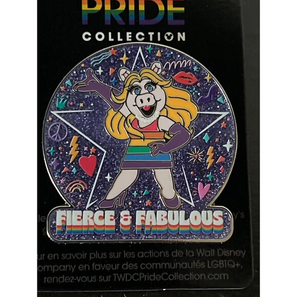 Miss Piggy The Muppets Disney Pride Collection Fierce And Fabulous Pin 2023 NEW - Picture 2 of 4